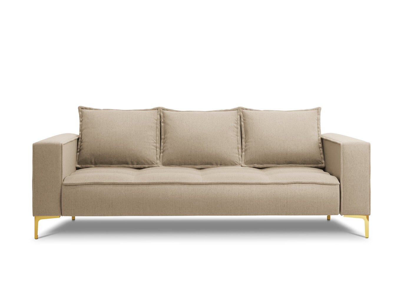 Trivietė sofa Micadoni Home Marram, smėlio spalvos/auksinės spalvos цена и информация | Sofos | pigu.lt