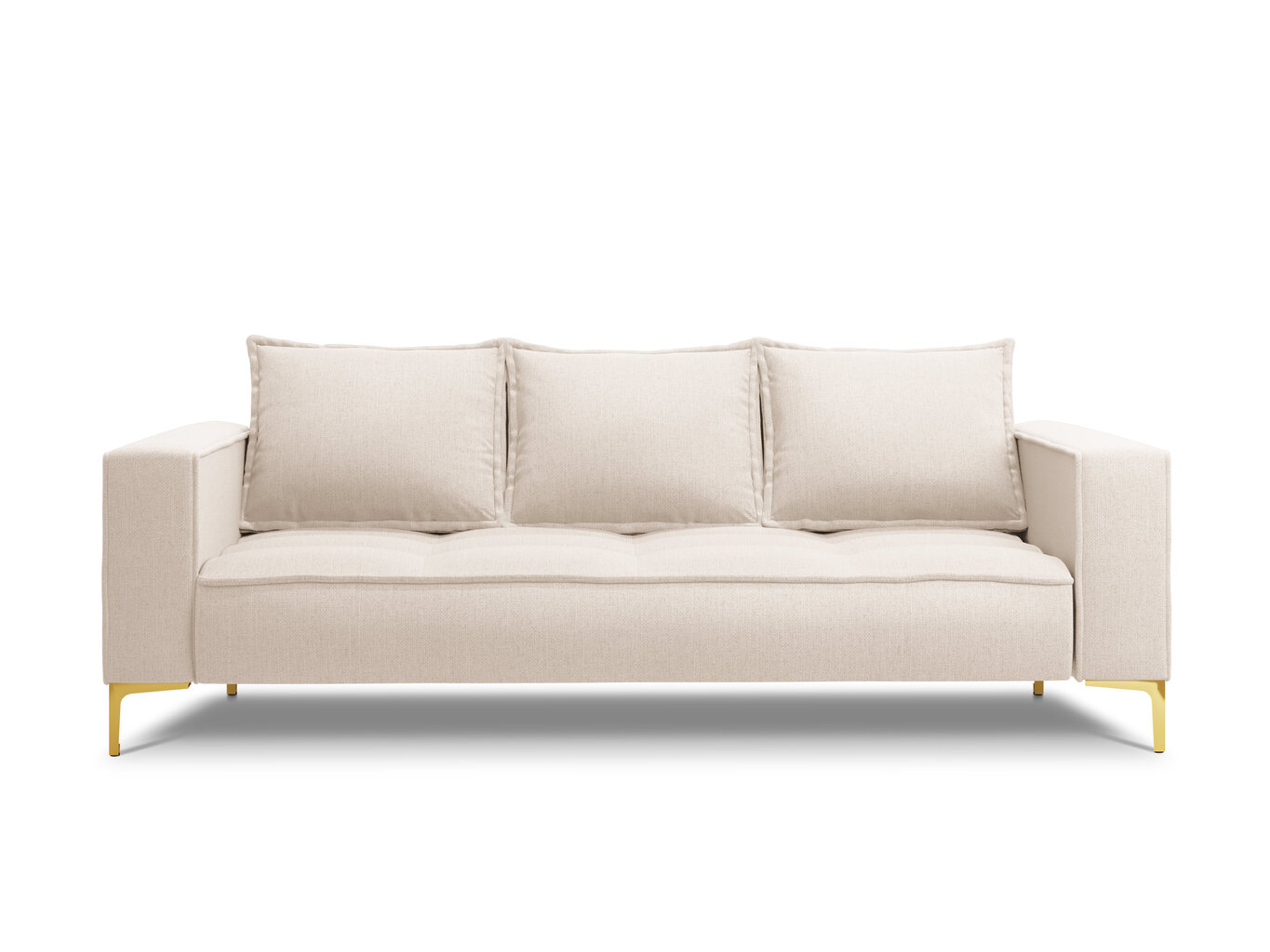 Trivietė sofa Micadoni Home Marram, šviesios smėlio spalvos/auksinės spalvos kaina ir informacija | Sofos | pigu.lt