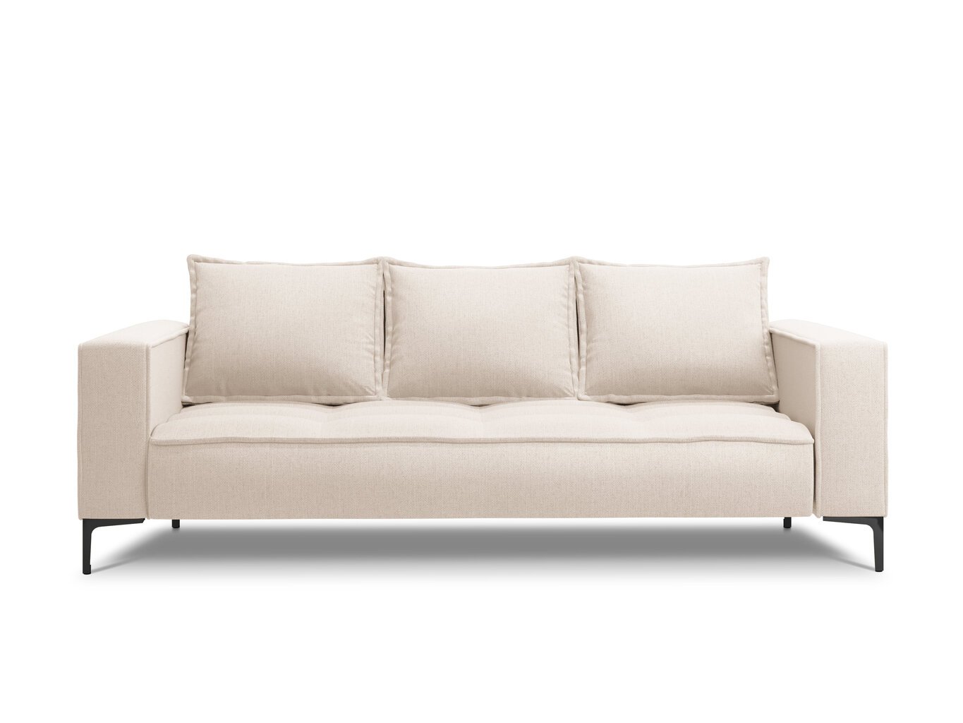 Trivietė sofa Micadoni Home Marram, šviesios smėlio spalvos/juoda цена и информация | Sofos | pigu.lt