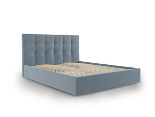 Кровать велюровая Micadoni Home Phaedra 140x200 см, светло-синяя цена и информация | Кровати | pigu.lt