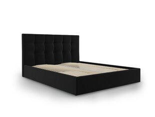 Кровать велюровая Micadoni Home Phaedra 160x200 см, черная цена и информация | Кровати | pigu.lt