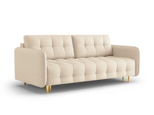 Trivietė sofa Micadoni Home Scaleta, smėlio spalvos/auksinės spalvos kaina ir informacija | Sofos | pigu.lt