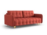 Trivietė sofa Micadoni Home Scaleta, raudona/auksinės spalvos