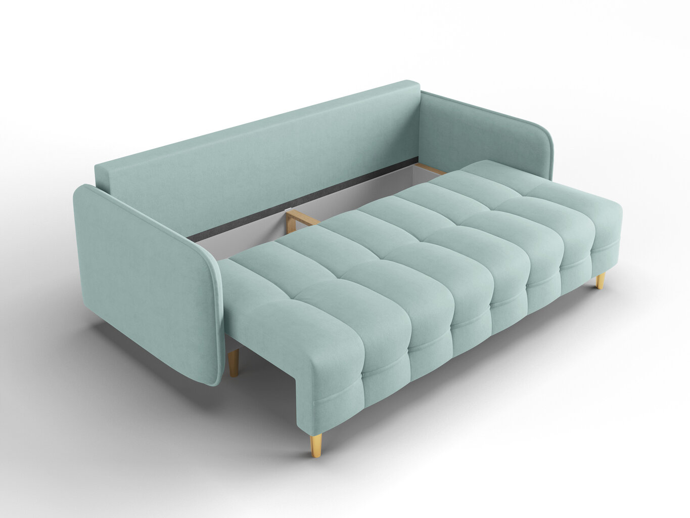 Trivietė sofa Micadoni Home Scaleta, šviesiai žalia/auksinės spalvos kaina ir informacija | Sofos | pigu.lt