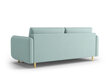 Trivietė sofa Micadoni Home Scaleta, šviesiai žalia/auksinės spalvos kaina ir informacija | Sofos | pigu.lt
