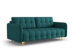 Trivietė sofa Micadoni Home Scaleta, mėlyna/auksinės spalvos