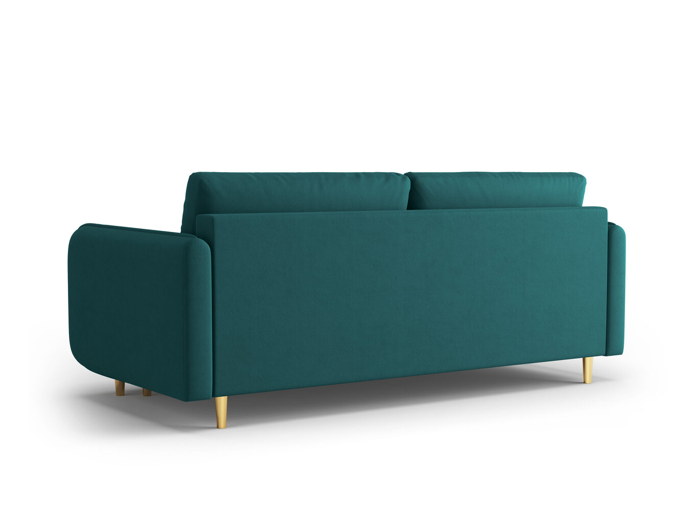 Trivietė sofa Micadoni Home Scaleta, mėlyna/auksinės spalvos kaina ir informacija | Sofos | pigu.lt