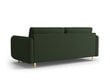 Trivietė sofa Micadoni Home Scaleta, tamsiai žalia/auksinės spalvos цена и информация | Sofos | pigu.lt