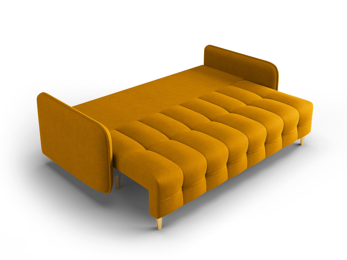 Trivietė sofa Micadoni Home Scaleta, geltona/auksinės spalvos kaina ir informacija | Sofos | pigu.lt