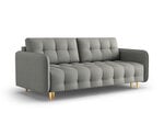 Trivietė sofa Micadoni Home Scaleta, šviesiai pilka/auksinės spalvos