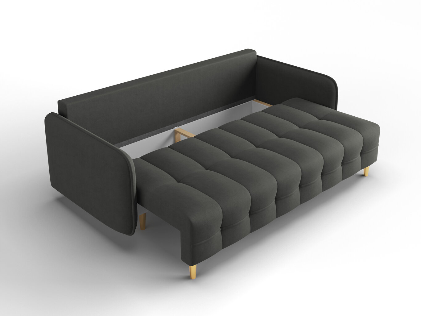 Trivietė sofa Micadoni Home Scaleta, tamsiai pilka/auksinės spalvos цена и информация | Sofos | pigu.lt