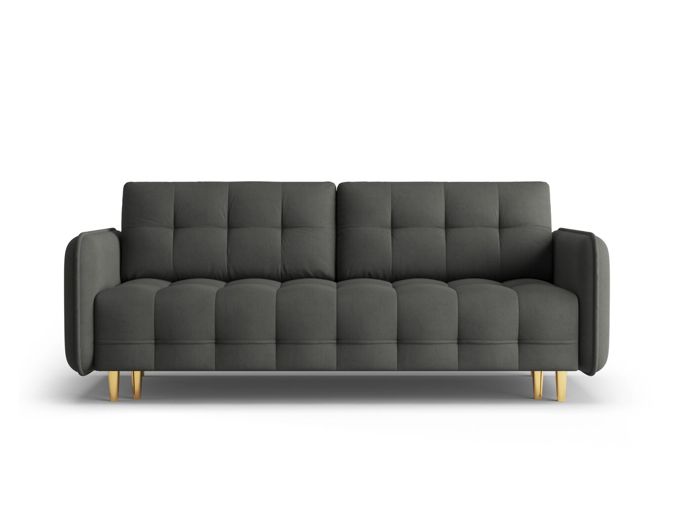 Trivietė sofa Micadoni Home Scaleta, tamsiai pilka/auksinės spalvos kaina ir informacija | Sofos | pigu.lt