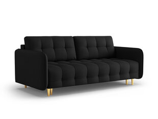 Trivietė sofa Micadoni Home Scaleta, juoda/auksinės spalvos kaina ir informacija | Sofos | pigu.lt