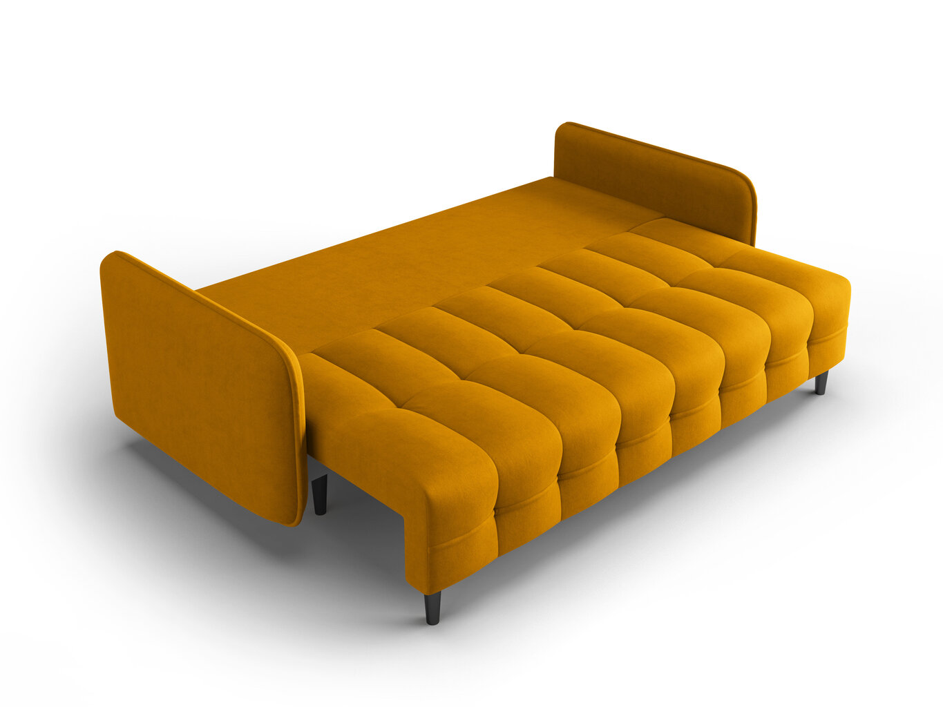 Trivietė sofa Micadoni Home Scaleta, geltona/juoda kaina ir informacija | Sofos | pigu.lt