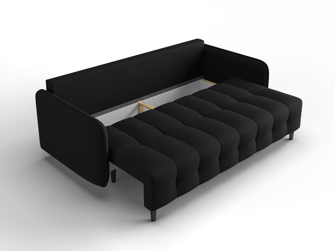 Trivietė sofa Micadoni Home Scaleta, juoda kaina ir informacija | Sofos | pigu.lt