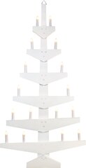Sieninė eglė, balta mediena, 59,5 x 113,5 x 5 cm, 16 x E10 žvakės, 230V, IP44 kaina ir informacija | Kalėdinės dekoracijos | pigu.lt