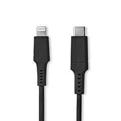 Kabelis Nedis Usb-C - Lightning, 2 m, 60 W, juodas цена и информация | Кабели и провода | pigu.lt