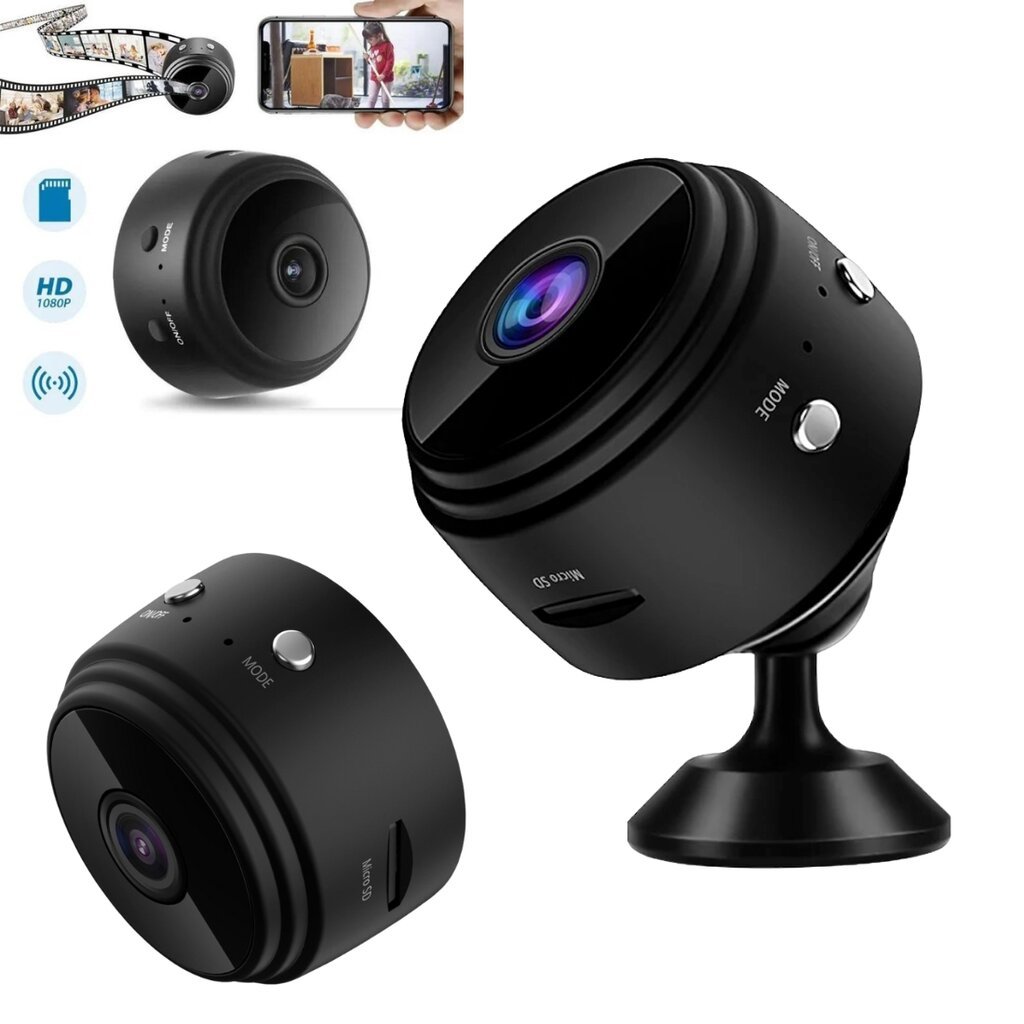 Mini belaidė stebėjimo kamera WIFI Full HD цена и информация | Stebėjimo kameros | pigu.lt