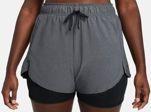 Šortai moterims Nike Flex Essential 2in1, pilki/juodi kaina ir informacija | Moteriški šortai | pigu.lt