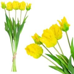 Искусственные тюльпаны Parrot, 5 шт., желтые цена и информация | Детали интерьера | pigu.lt