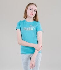 Футболка Puma Ess+ Logo Tee Green 846953 61 846953 61/152 цена и информация | Рубашки для мальчиков | pigu.lt