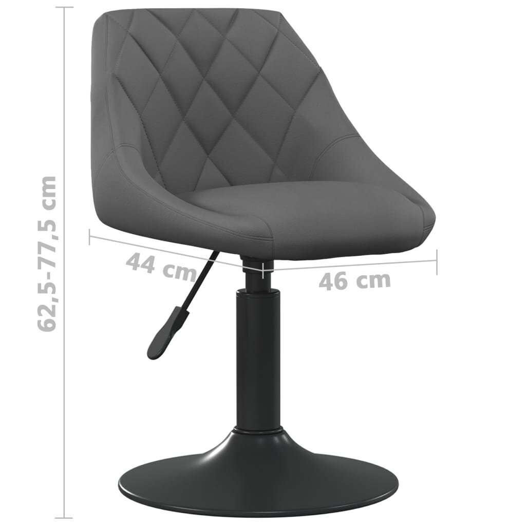 Valgomojo kėdė, tamsiai pilkos spalvos, aksomas (335317) kaina ir informacija | Virtuvės ir valgomojo kėdės | pigu.lt
