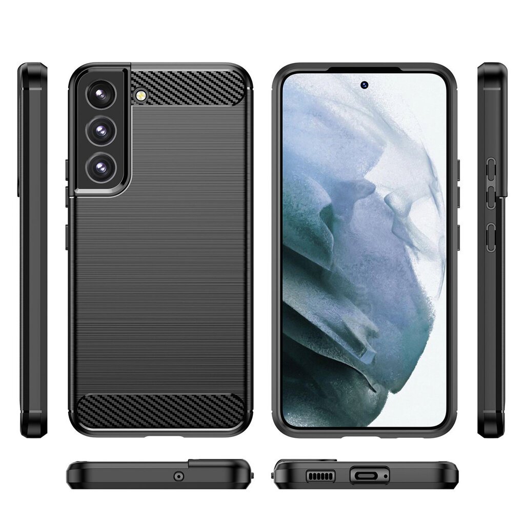 Hurtel Carbon Case skirtas Samsung Galaxy S22, juodas kaina ir informacija | Telefono dėklai | pigu.lt