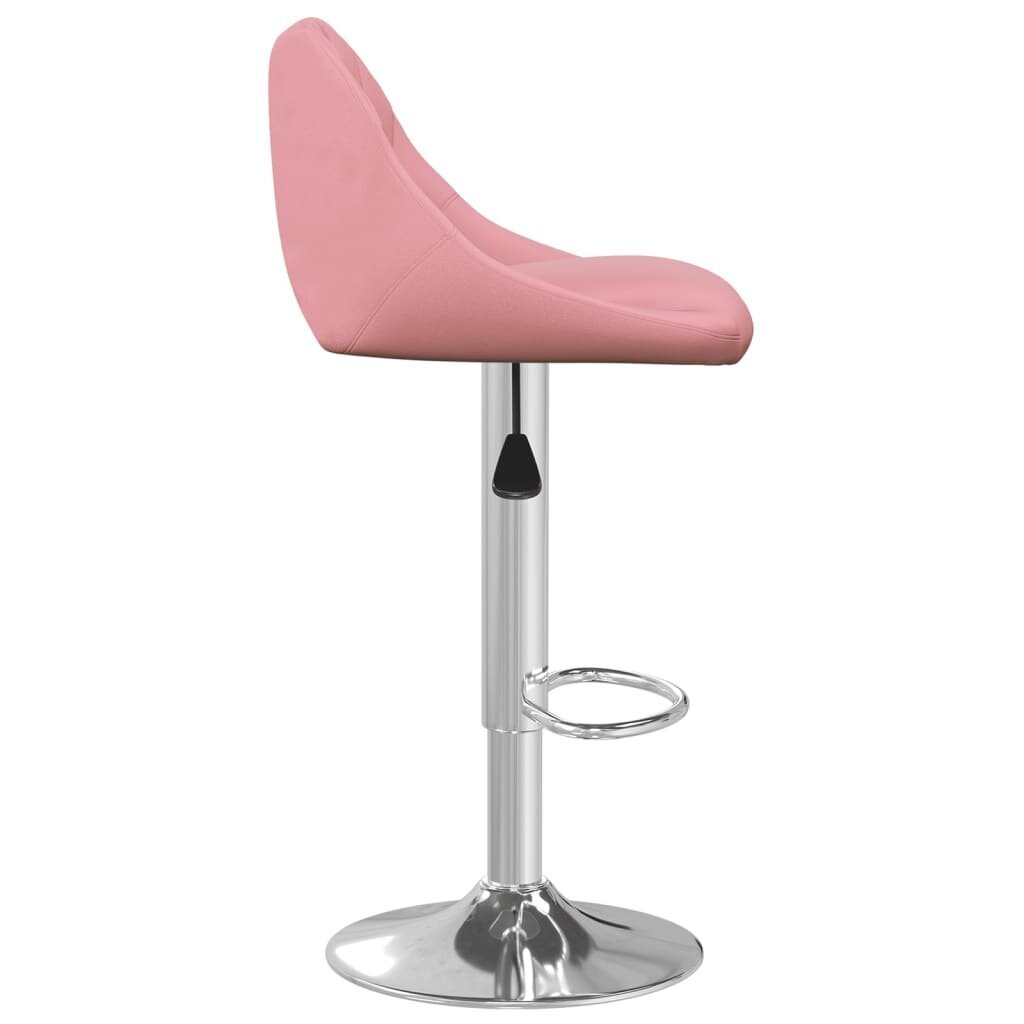 Baro taburetės, 2 vnt., rožinės spalvos, aksomas kaina ir informacija | Virtuvės ir valgomojo kėdės | pigu.lt