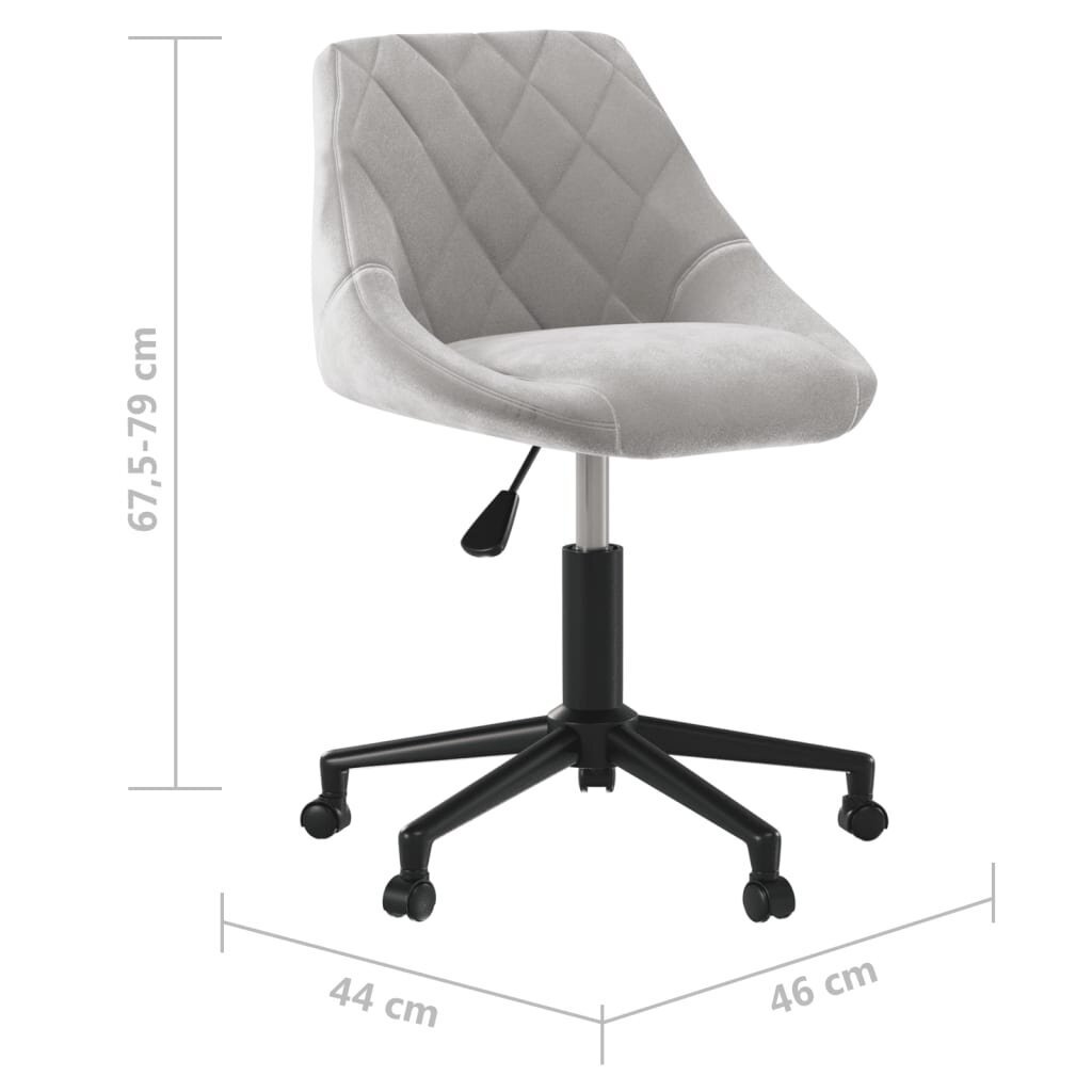 Pasukama biuro kėdė, šviesiai pilkos, aksomas kaina ir informacija | Biuro kėdės | pigu.lt