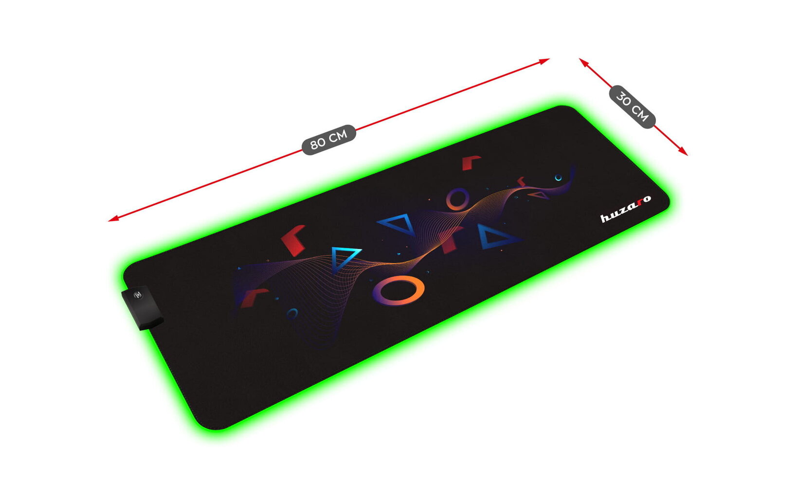 Huzaro- Mousepad 2.0 XL RGB, juoda kaina ir informacija | Pelės | pigu.lt