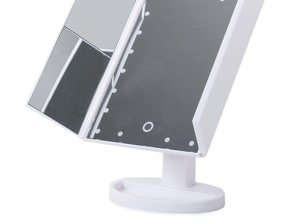 Kosmetinis veidrodis su LED apšvietimu su padidinimu, Baltas kaina ir informacija | Kosmetinės, veidrodėliai | pigu.lt