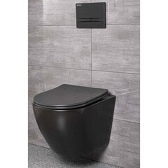 WC potinkinis komplektas Kerra Delos BLM/Adriatic Black su klozetu ir mygtuku kaina ir informacija | Kerra Vonios kambario įranga | pigu.lt