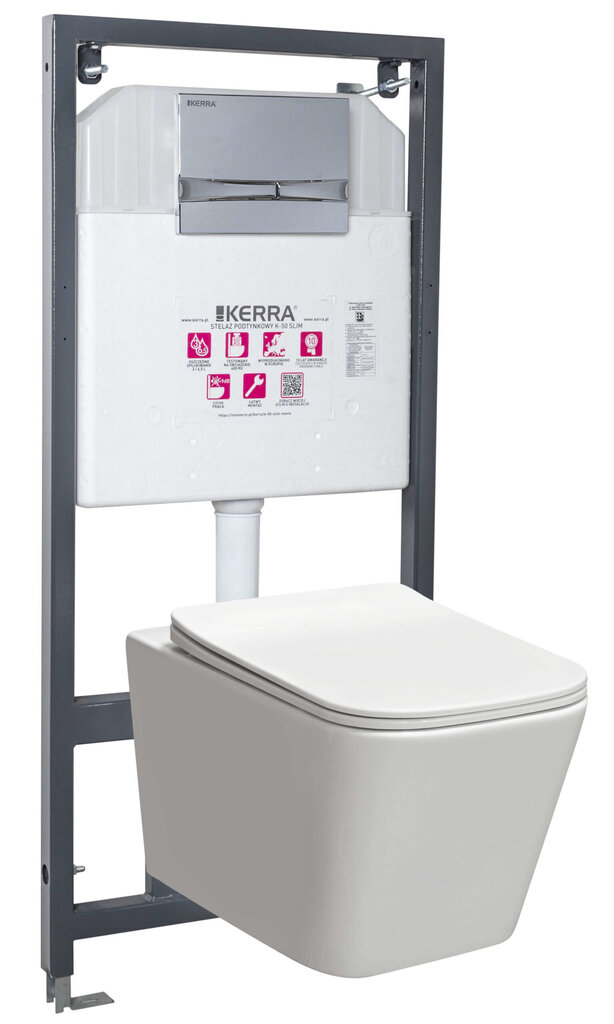 WC potinkinis komplektas Kerra Tinos / Adriatic CHR su klozetu ir mygtuku Adriatic Chrome цена и информация | Klozetai | pigu.lt