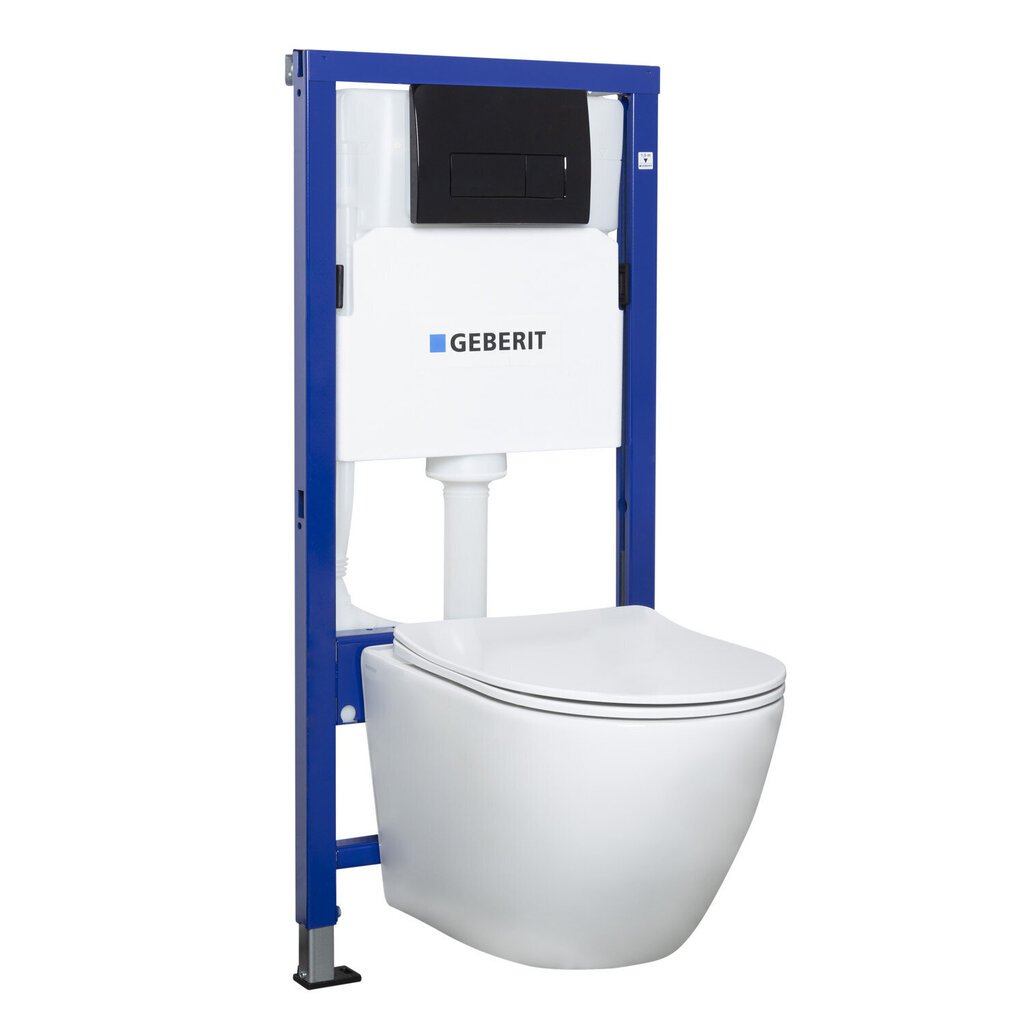WC potinkinis rėmas Geberit su WC klozetu ir mygtuku kaina ir informacija | Klozetai | pigu.lt
