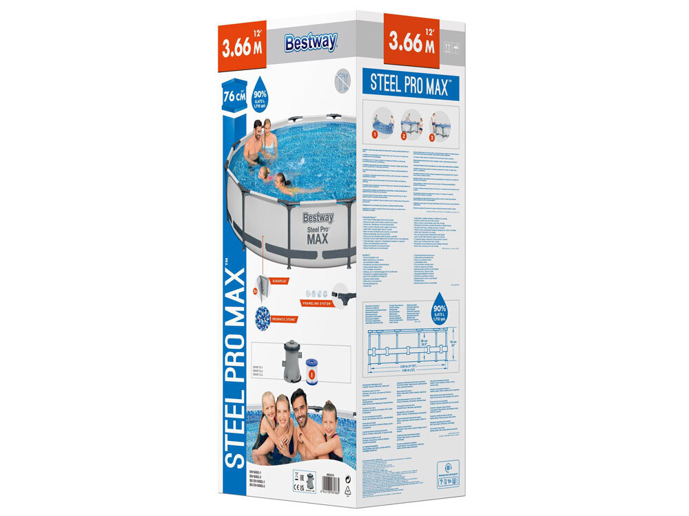 Baseinas Bestway "Steel Pro Max", 366x76 kaina ir informacija | Baseinai | pigu.lt