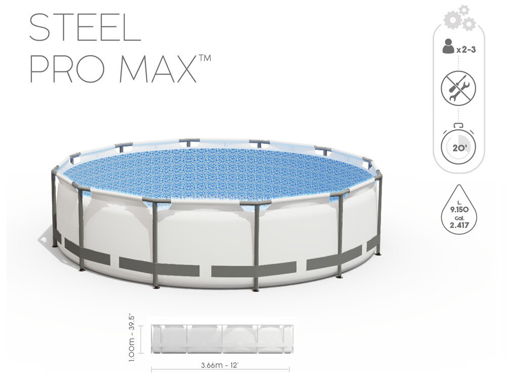 Baseinas Bestway "Steel Pro Max", 366x100 kaina ir informacija | Baseinai | pigu.lt