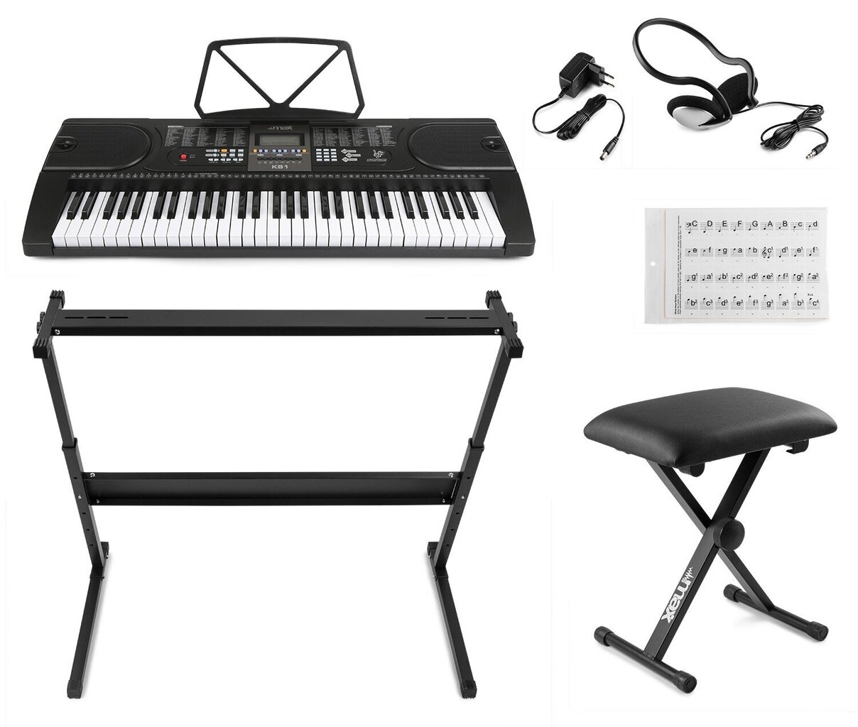 Sintezatoriaus komplektas MAX KB1SET kaina ir informacija | Klavišiniai muzikos instrumentai | pigu.lt