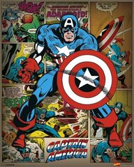 Комиксы Marvel - Капитан Америка Ретро - постер 40x50 cm цена и информация | Репродукции, картины | pigu.lt