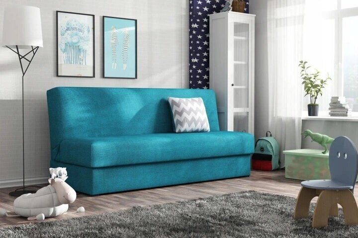 Sofa NORE Adela Mini, šviesiai mėlyna kaina ir informacija | Sofos | pigu.lt