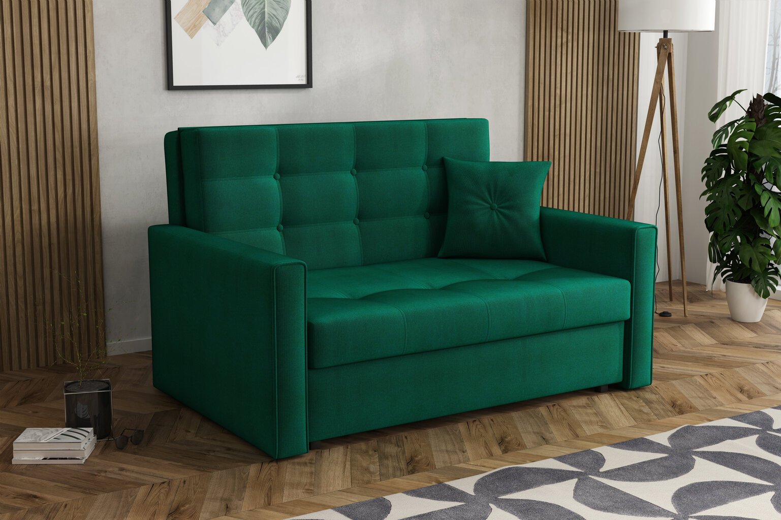 Sofa NORE Iva 2, tamsiai žalia цена и информация | Sofos | pigu.lt