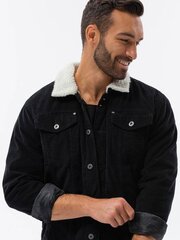 Куртка мужская вельветовая Sherpa Ombre C524, черная цена и информация | Мужские куртки | pigu.lt