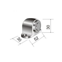 Durų atrama prisukama, d-30x52x30mm, sidabro spalva, Aspro цена и информация | Дверные петли и другие принадлежности | pigu.lt