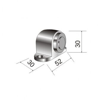 Durų atrama prisukama, d-30x52x30mm, sidabro spalva, Aspro kaina ir informacija | Durų lankstai, priedai | pigu.lt