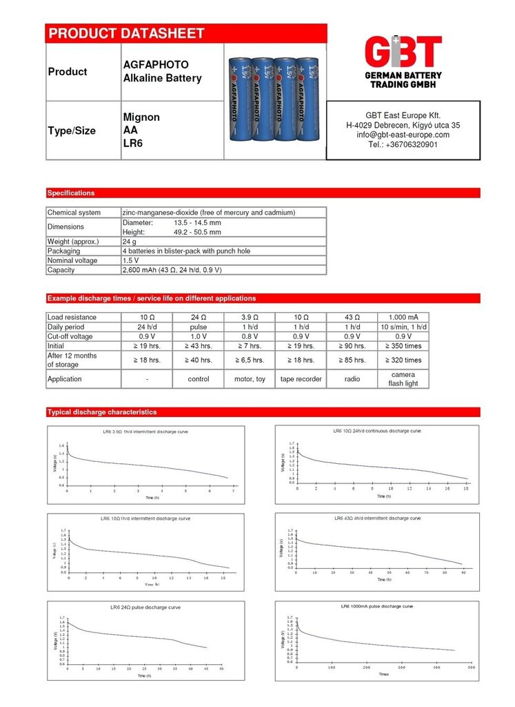 AgfaPhoto Alkaline Power Elementai AA, LR6, 4 vnt цена и информация | Elementai | pigu.lt