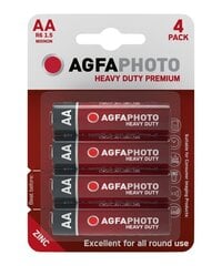 Батарейки AgfaPhoto Heavy Duty AA R6 (4 шт.) цена и информация | Батарейки | pigu.lt