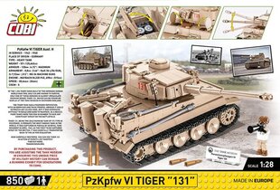 COBI - Конструктор Panzerkampfwagen VI Tiger 131, 1/28, 2556 цена и информация | Конструкторы и кубики | pigu.lt