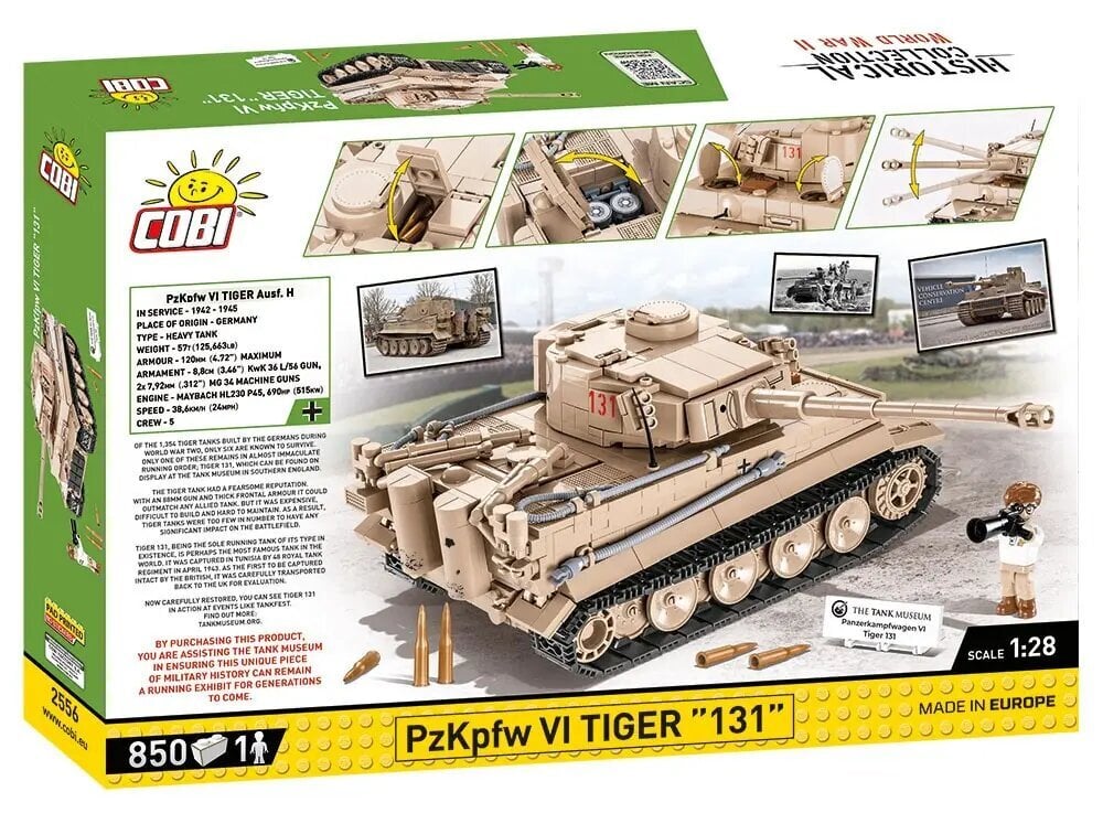 Tankas konstruktorius Cobi Panzerkampfwagen Tiger 131 kaina ir informacija | Konstruktoriai ir kaladėlės | pigu.lt