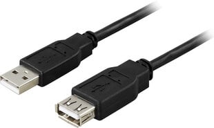 Deltaco USB 2.0, Type A Ha - Type A Ho, 0.1 m kaina ir informacija | Kabeliai ir laidai | pigu.lt