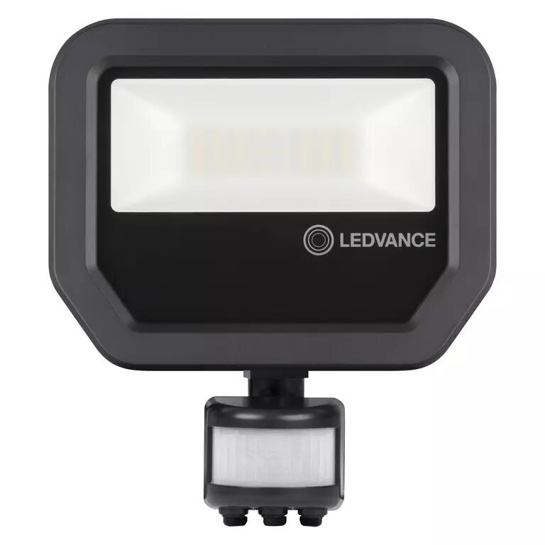 LED prožektorius LEDVANCE Floodlight PFM su judesio davikliu 20W/3000K IP65 BK kaina ir informacija | Lauko šviestuvai | pigu.lt