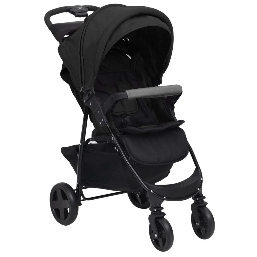 Vaikiškas vežimėlis 3-1 vidaXL Black цена и информация | Vežimėliai | pigu.lt